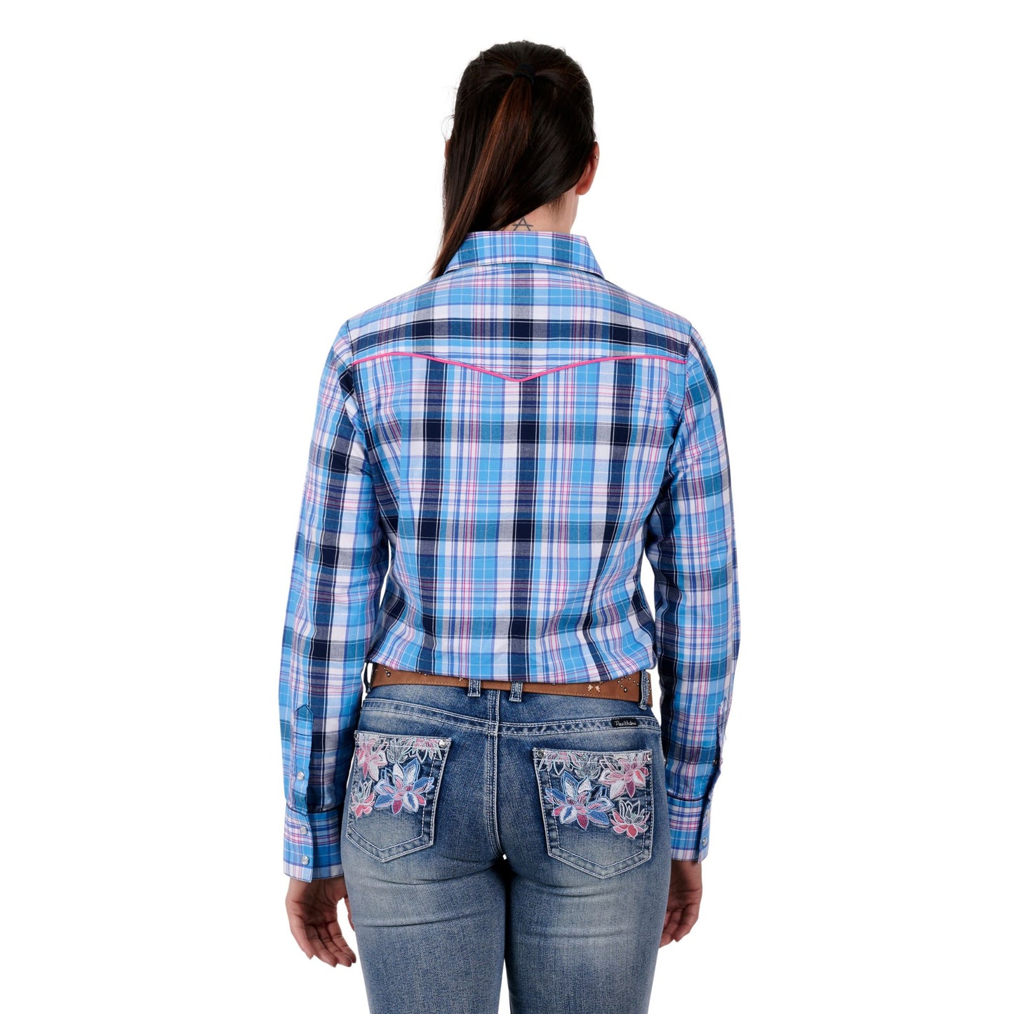 Pure Western Womens Shiloh Check Western Long Sleeve Shirt