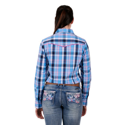 Pure Western Womens Shiloh Check Western Long Sleeve Shirt