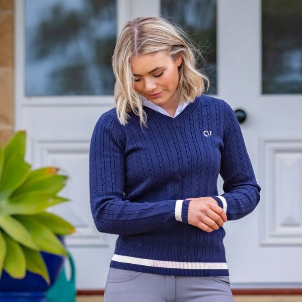 QJ Riding Wear Luci V Neck Knit