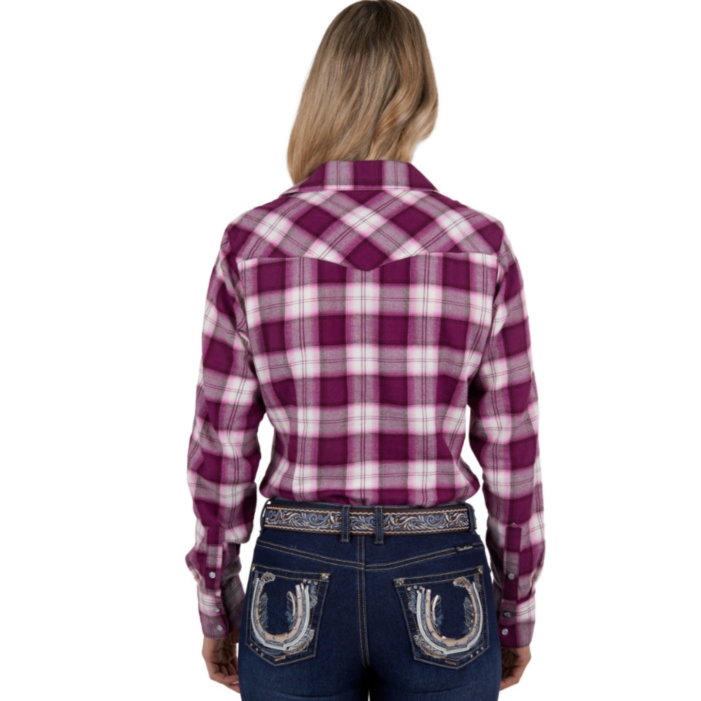 Pure Western Womens Shakia Check Long Sleeve Shirt