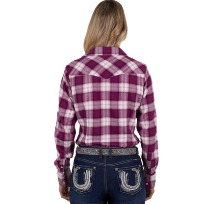Pure Western Womens Shakia Check Long Sleeve Shirt