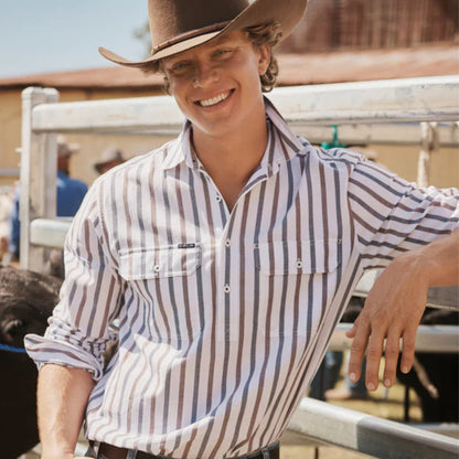 RB Sellars Mens Amaroo Full Button Long Sleeve Shirt