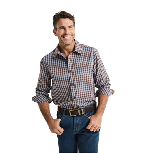 RB Sellars Mens Barossa Full Button Long Sleeve Shirt