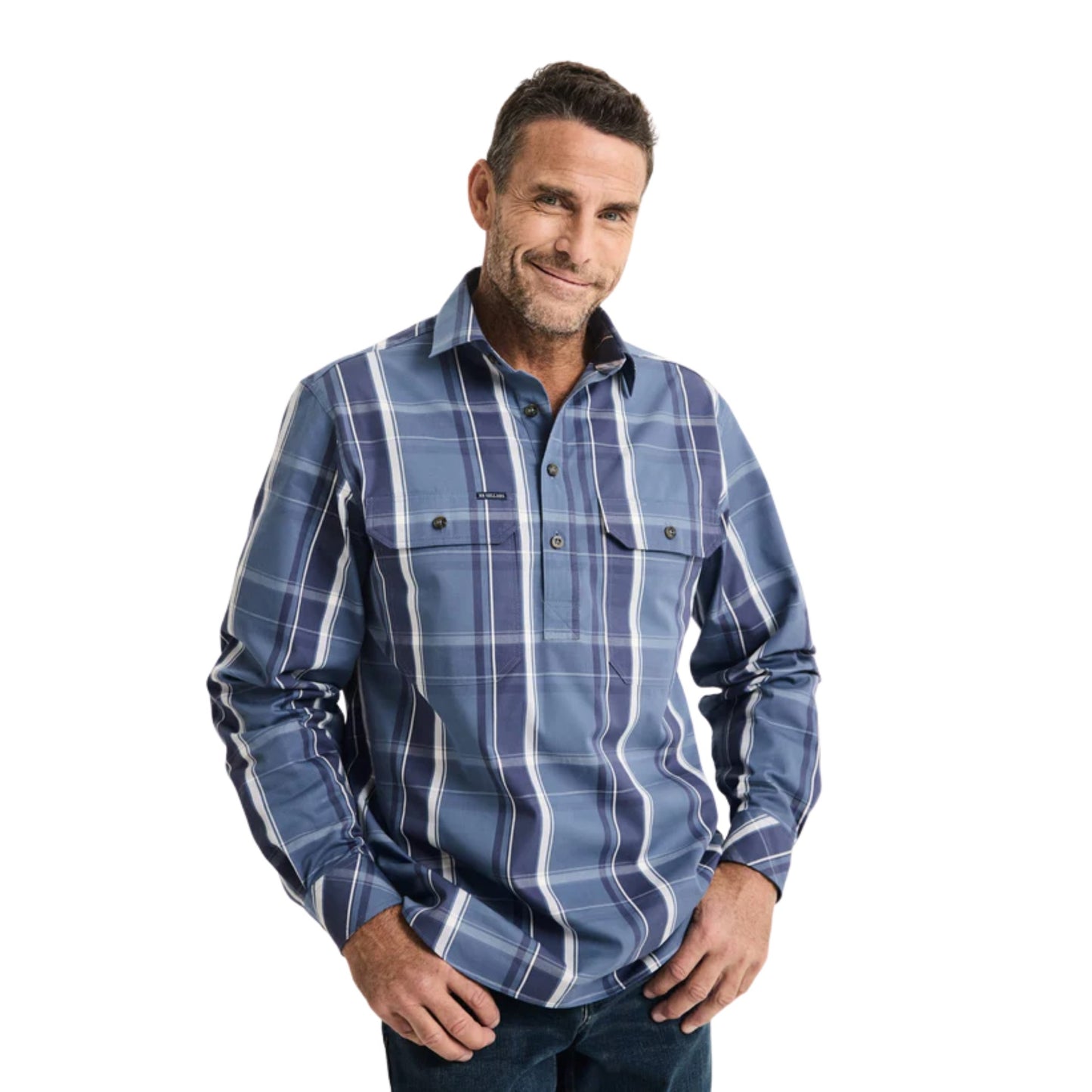RB Sellars Mens Burton Half Button Long Sleeve Limited Edition Workshirt