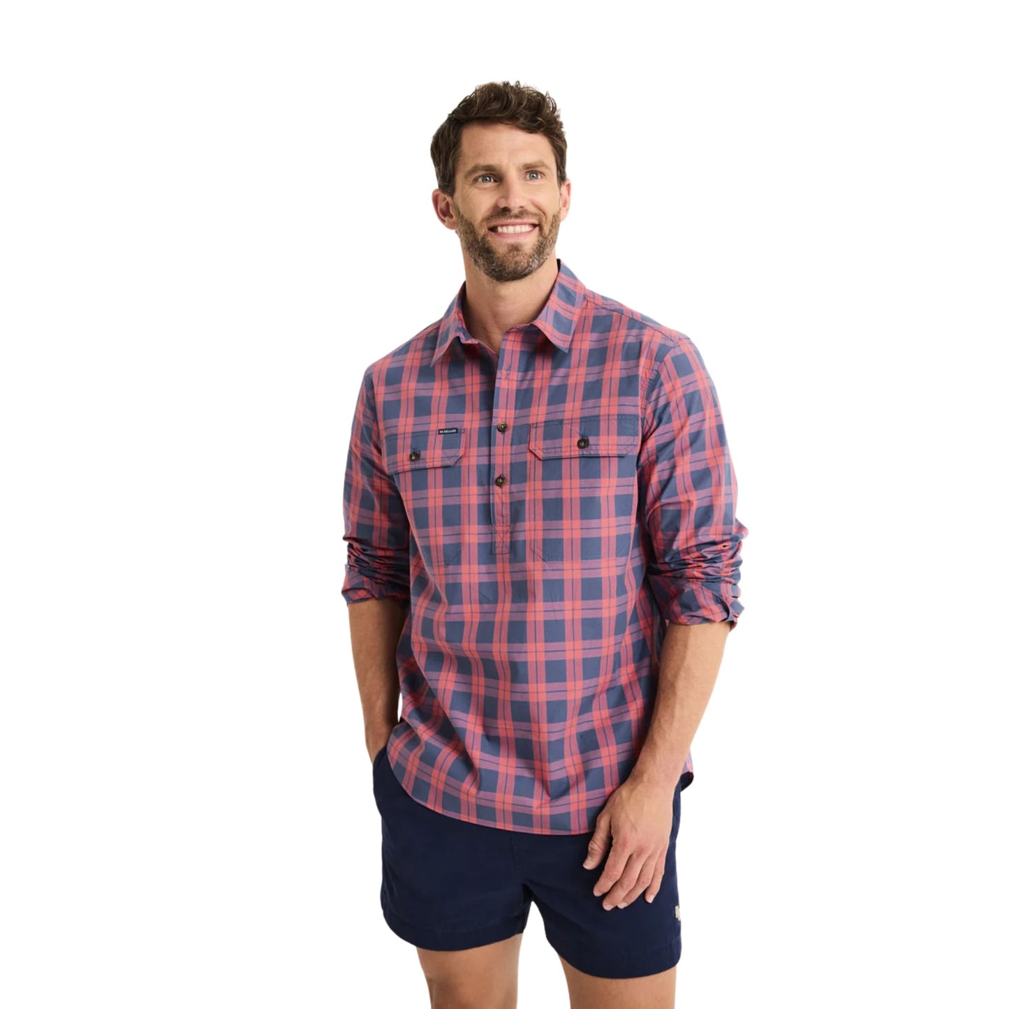 RB Sellars Mens Territory Half Button Long Sleeve Limited Edition Shirt