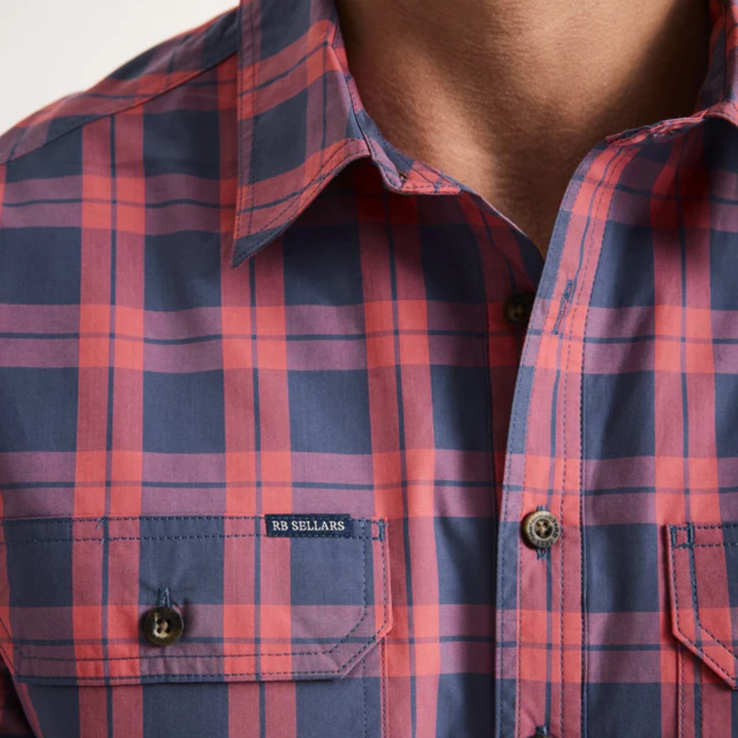 RB Sellars Mens Territory Half Button Long Sleeve Limited Edition Shirt