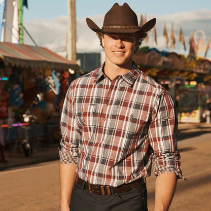 RB Sellars Mens Territory Half Button Long Sleeve Shirt