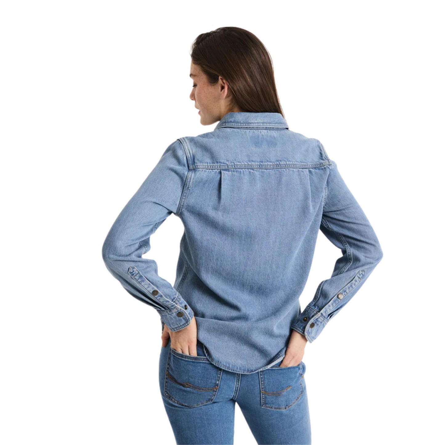 RB Sellars Womens Oaklands Half Button Long Sleeve Workshirt