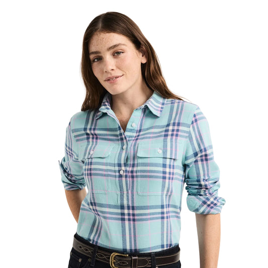 RB Sellars Womens Janey Half Button Long Sleeve Workshirt
