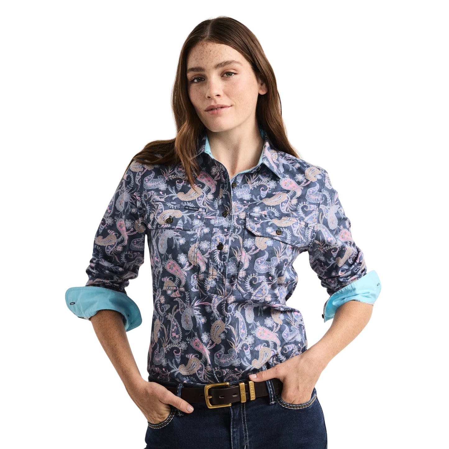 RB Sellars Womens Sandy Half Button Long Sleeve Limited Edition Workshirt