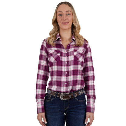 Pure Western Womens Shakia Check Long Sleeve Shirt