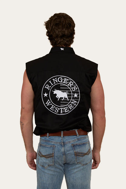 Ringers Western Mens Hawkeye Flag Sleeveless Work Shirt - EQ Saddlery