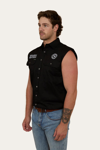 Ringers Western Mens Hawkeye Flag Sleeveless Work Shirt - EQ Saddlery