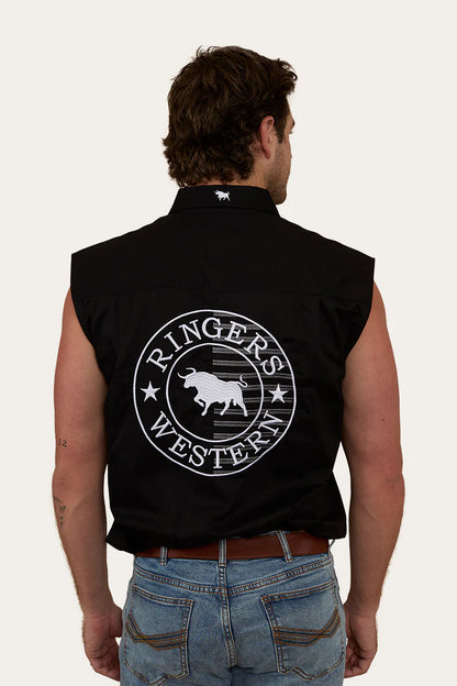 Ringers Western Mens Hawkeye Flag Sleeveless Work Shirt - EQ Saddlery