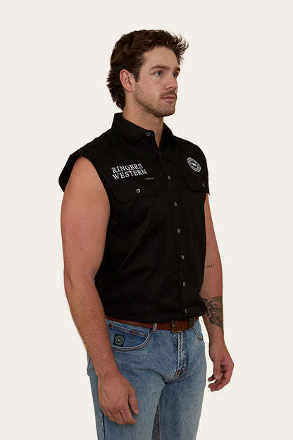 Ringers Western Mens Hawkeye Flag Sleeveless Work Shirt - EQ Saddlery