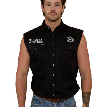 Ringers Western Mens Hawkeye Flag Sleeveless Work Shirt - EQ Saddlery