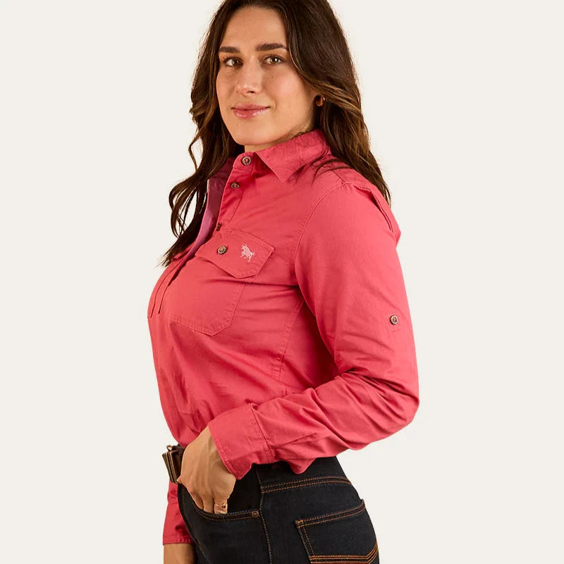 Ringers Western Womens Pentecost River Half Button Work Shirt