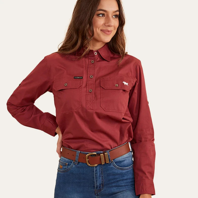 Ringers Western Womens Pentecost River Half Button Work Shirt