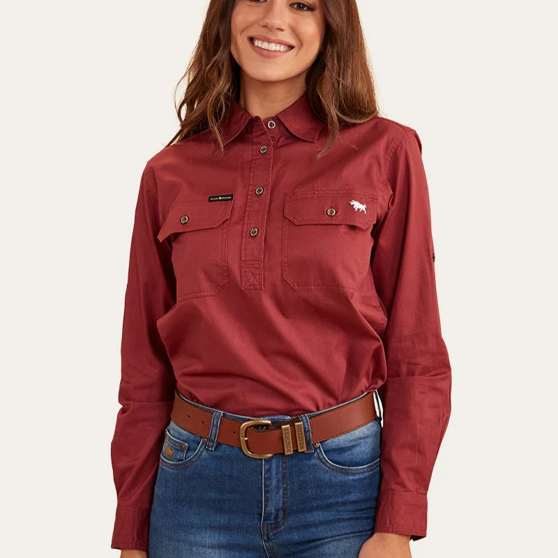 Ringers Western Womens Pentecost River Half Button Work Shirt