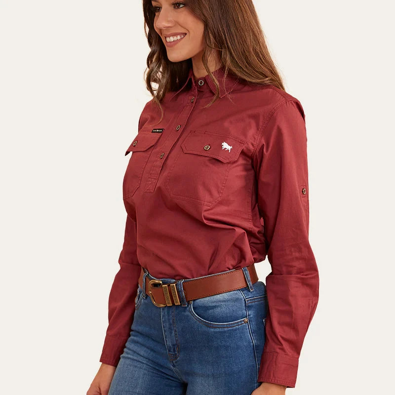 Ringers Western Womens Pentecost River Half Button Work Shirt