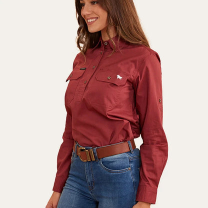 Ringers Western Womens Pentecost River Half Button Work Shirt