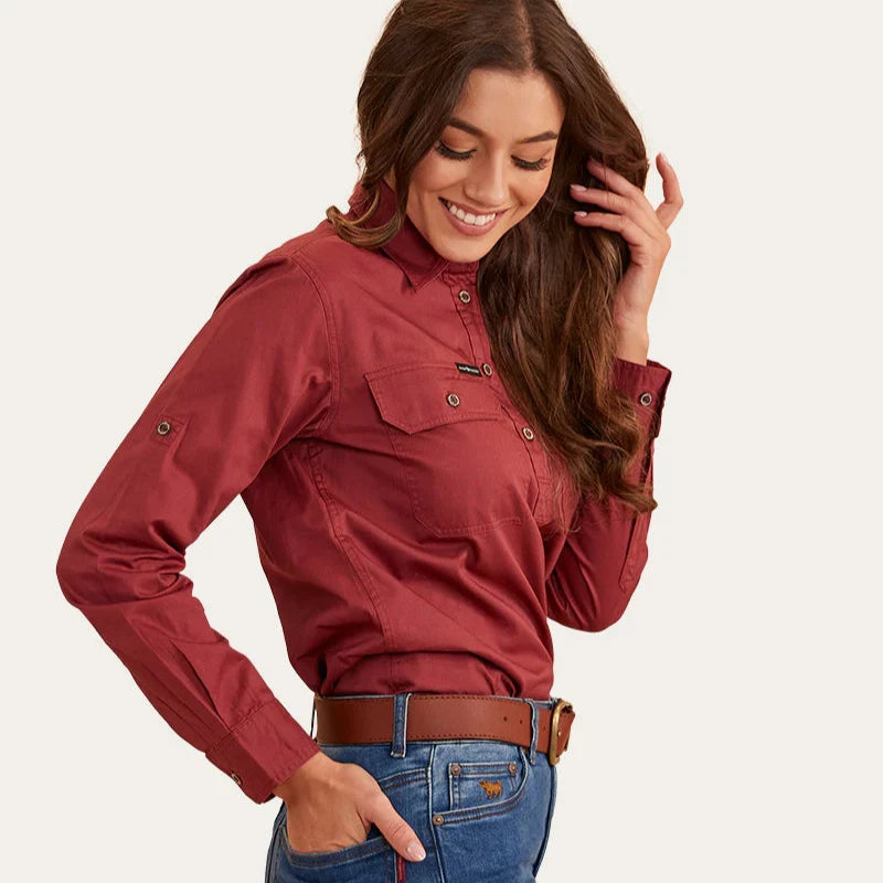 Ringers Western Womens Pentecost River Half Button Work Shirt