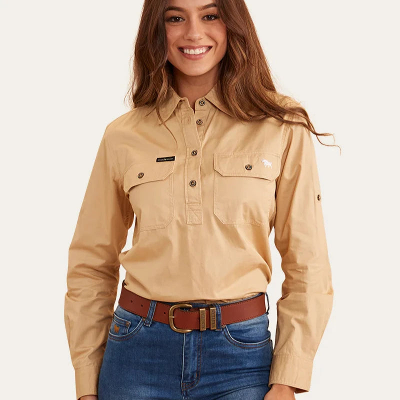 Ringers Western Womens Pentecost River Half Button Work Shirt