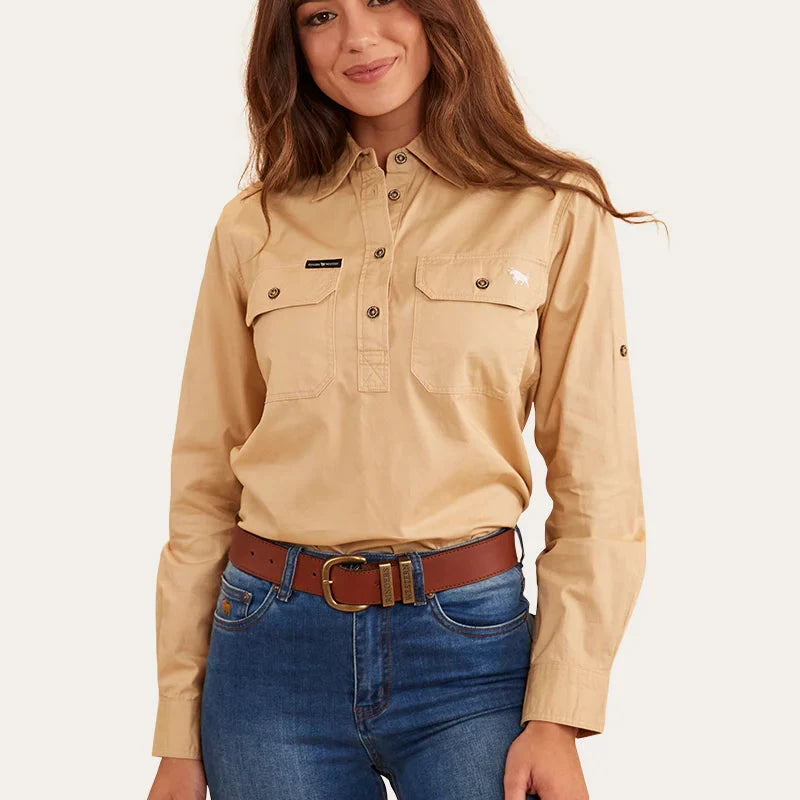 Ringers Western Womens Pentecost River Half Button Work Shirt