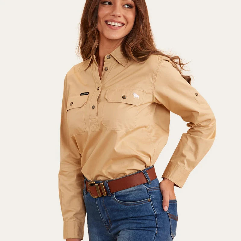 Ringers Western Womens Pentecost River Half Button Work Shirt