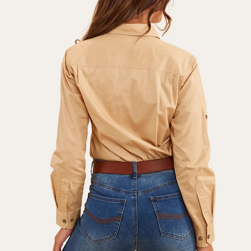 Ringers Western Womens Pentecost River Half Button Work Shirt