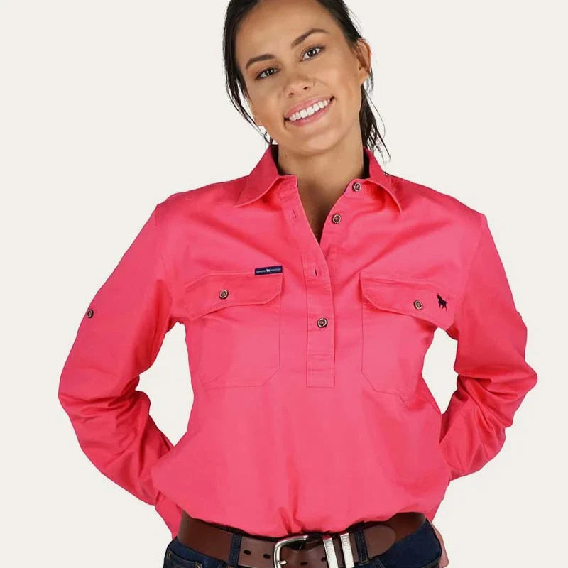 Ringers Western Womens Pentecost River Half Button Work Shirt