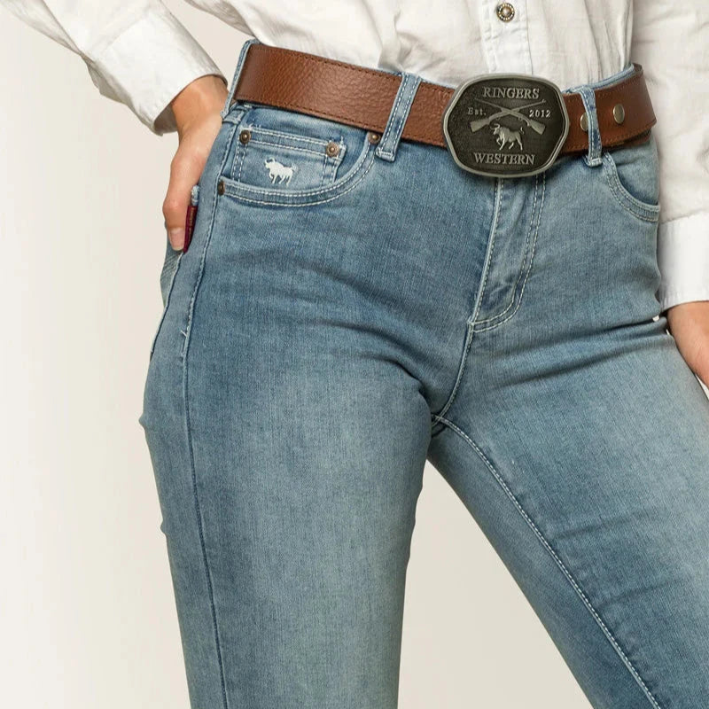 Ringers Western Womens Katherine Cowgirl Mid Rise Bootleg Jeans - EQ Saddlery