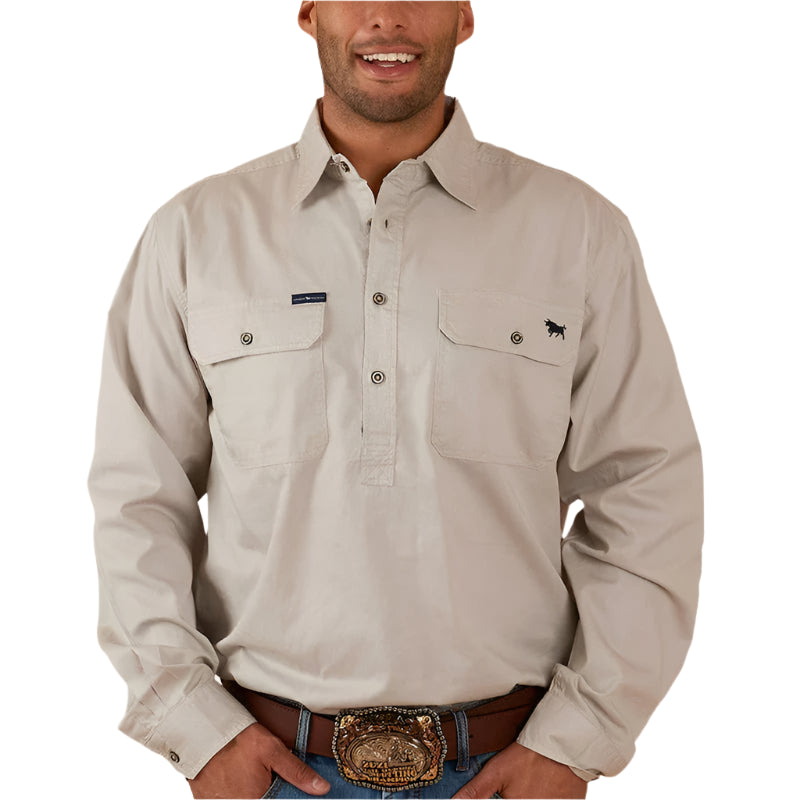 Ringers Western Mens King River Half Button Work Shirt - EQ Saddlery