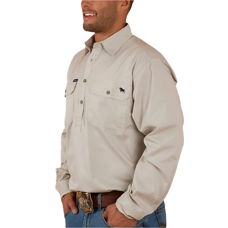 Ringers Western Mens King River Half Button Work Shirt - EQ Saddlery
