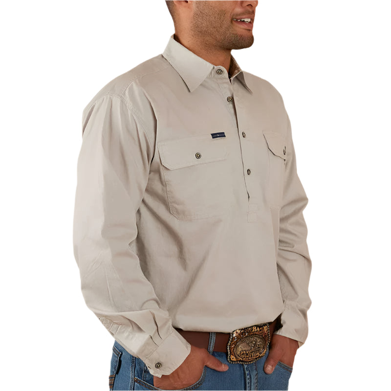 Ringers Western Mens King River Half Button Work Shirt - EQ Saddlery