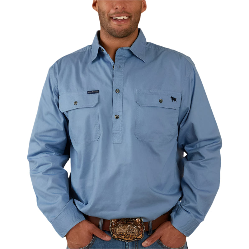 Ringers Western Mens King River Half Button Work Shirt - EQ Saddlery