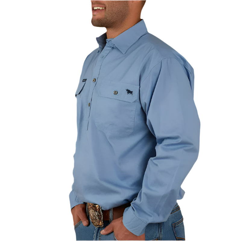 Ringers Western Mens King River Half Button Work Shirt - EQ Saddlery