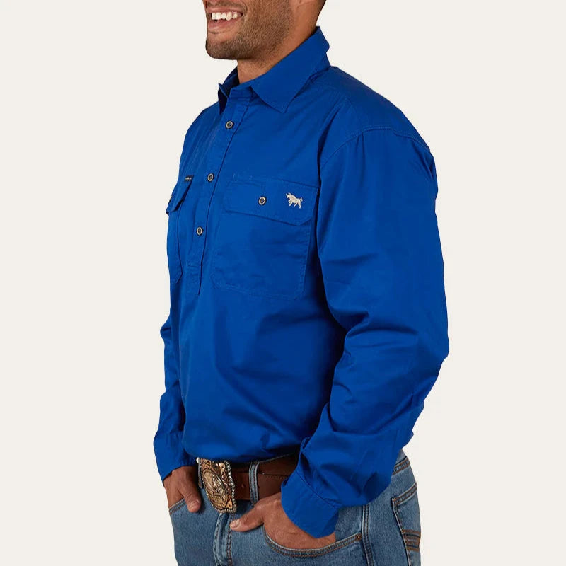 Ringers Western Mens King River Half Button Work Shirt - EQ Saddlery