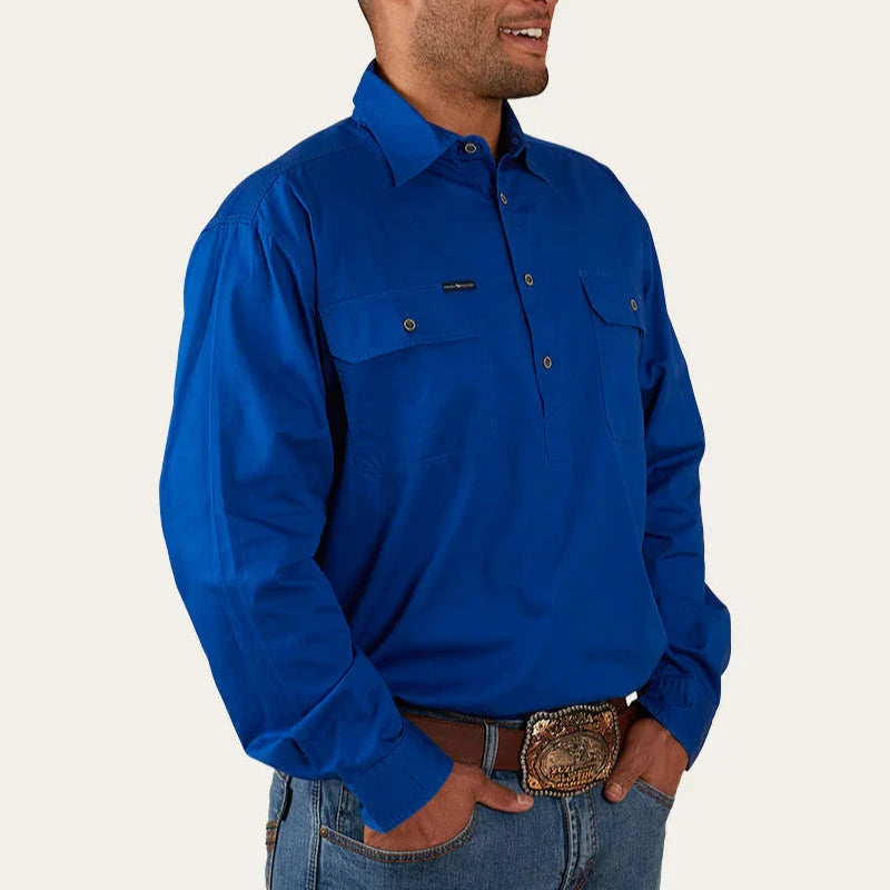 Ringers Western Mens King River Half Button Work Shirt - EQ Saddlery