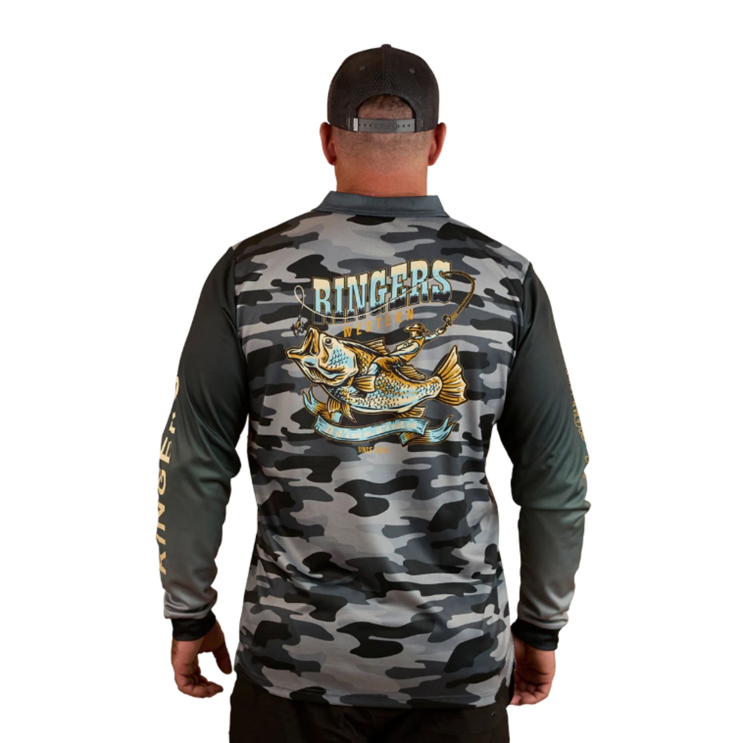 Ringers Western Mens Buckin Barra Fishing Jersey