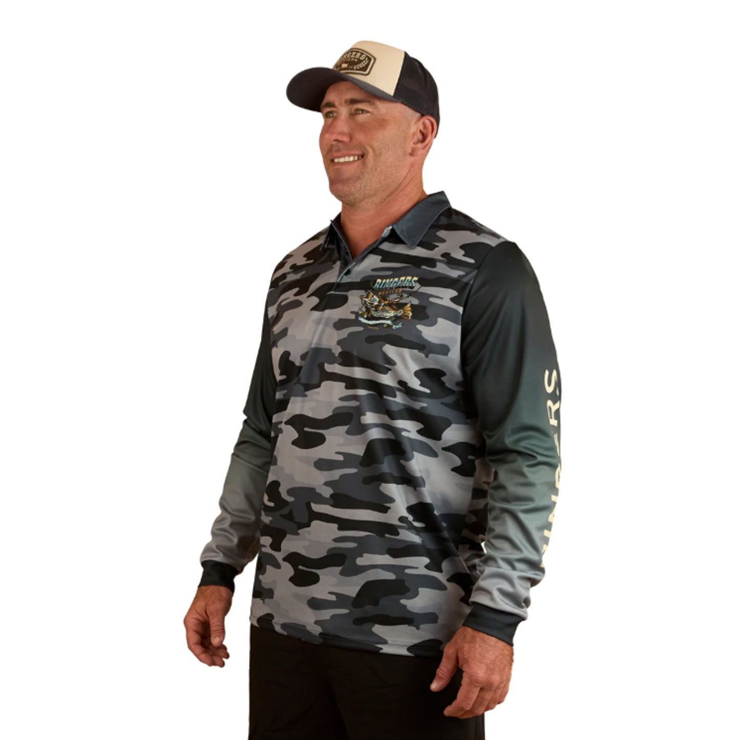 Ringers Western Mens Buckin Barra Fishing Jersey