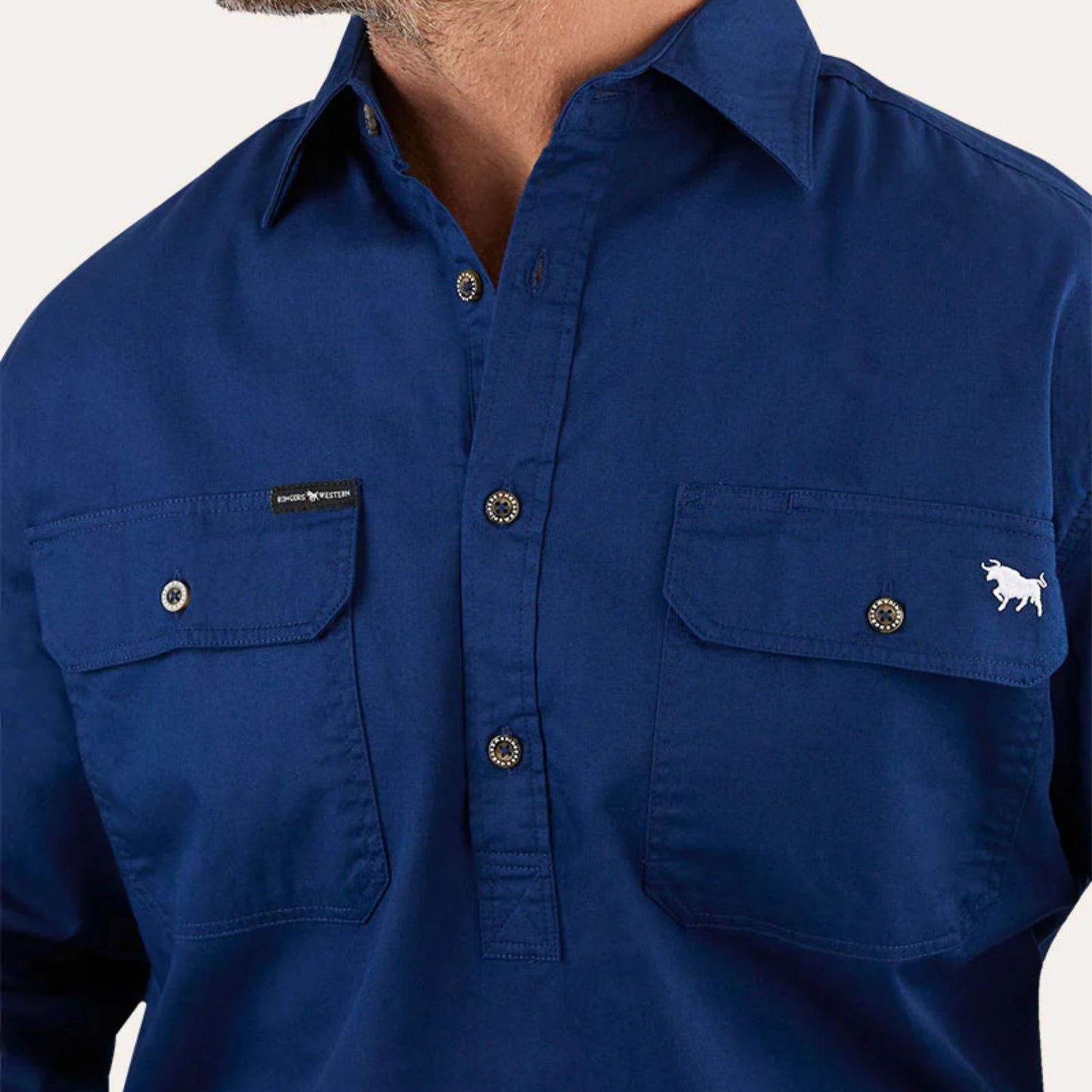 Ringers Western Mens King River Half Button Work Shirt