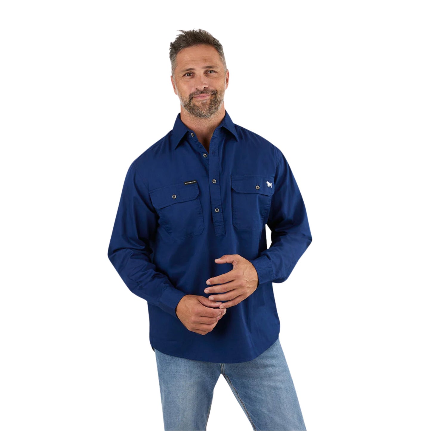 Ringers Western Mens King River Half Button Work Shirt
