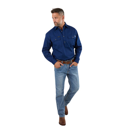 Ringers Western Mens King River Half Button Work Shirt