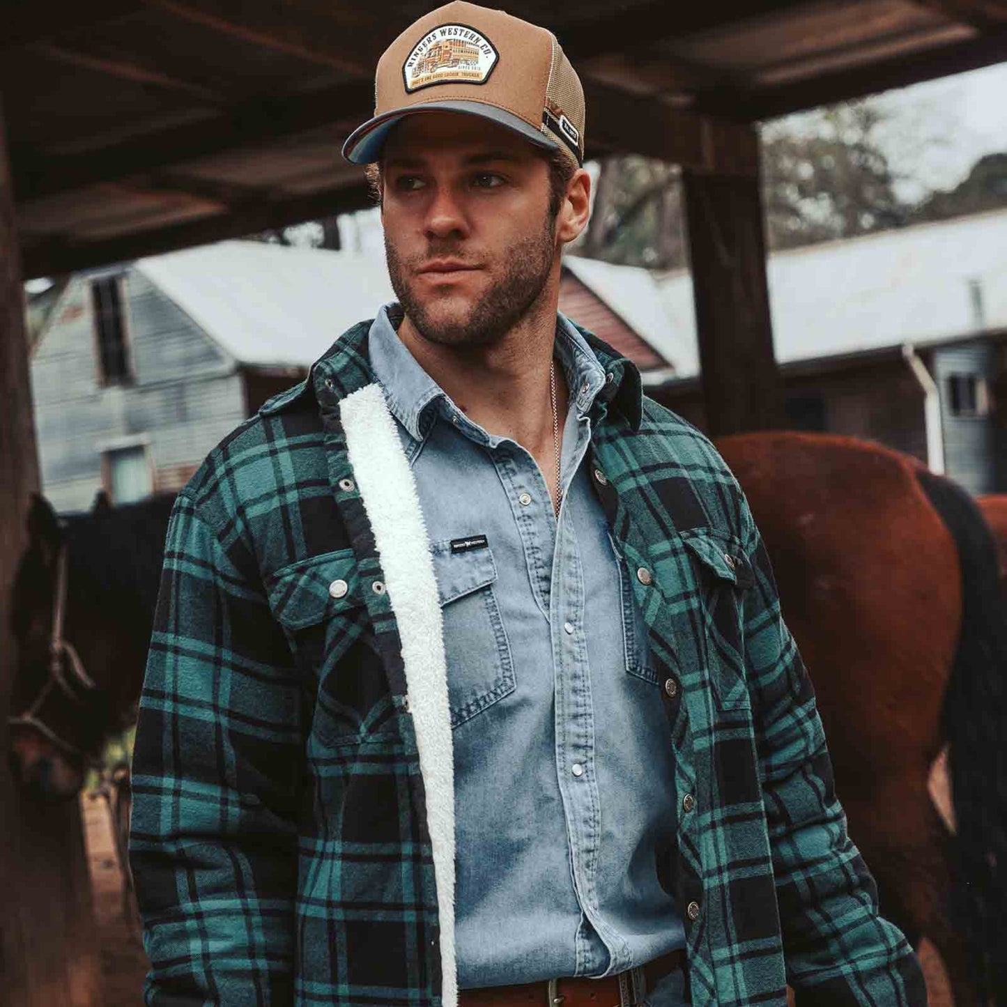 Ringers Western Mens Sawyer Sherpa Flannel Jacket