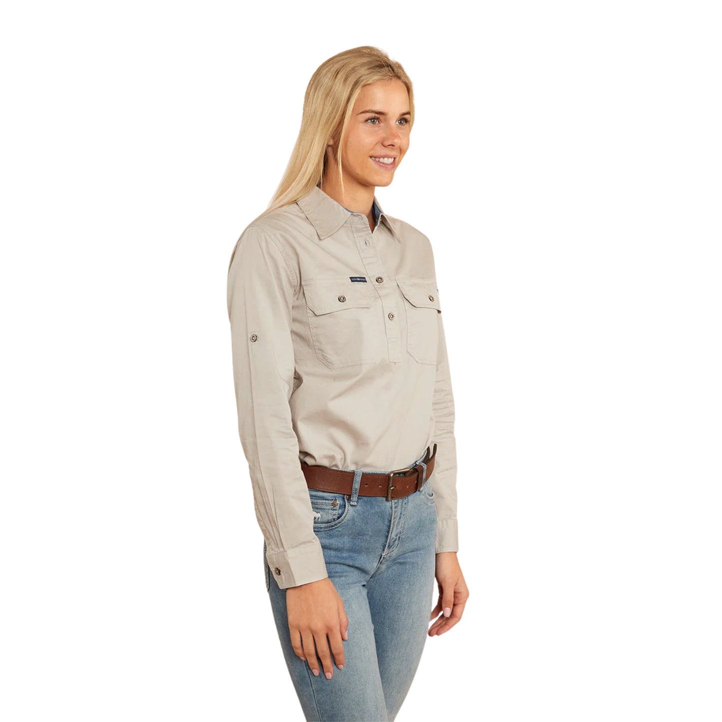 Ringers Western Womens Pentecost River Half Button Work Shirt