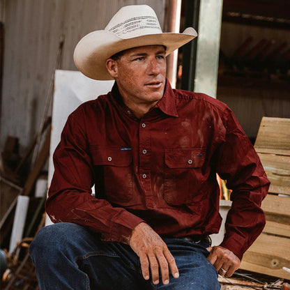 Ringers Western Mens King River Half Button Work Shirt