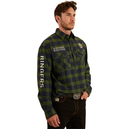 Ringers Western Mens Kingswood Half Button Flannel Shirt - EQ Saddlery