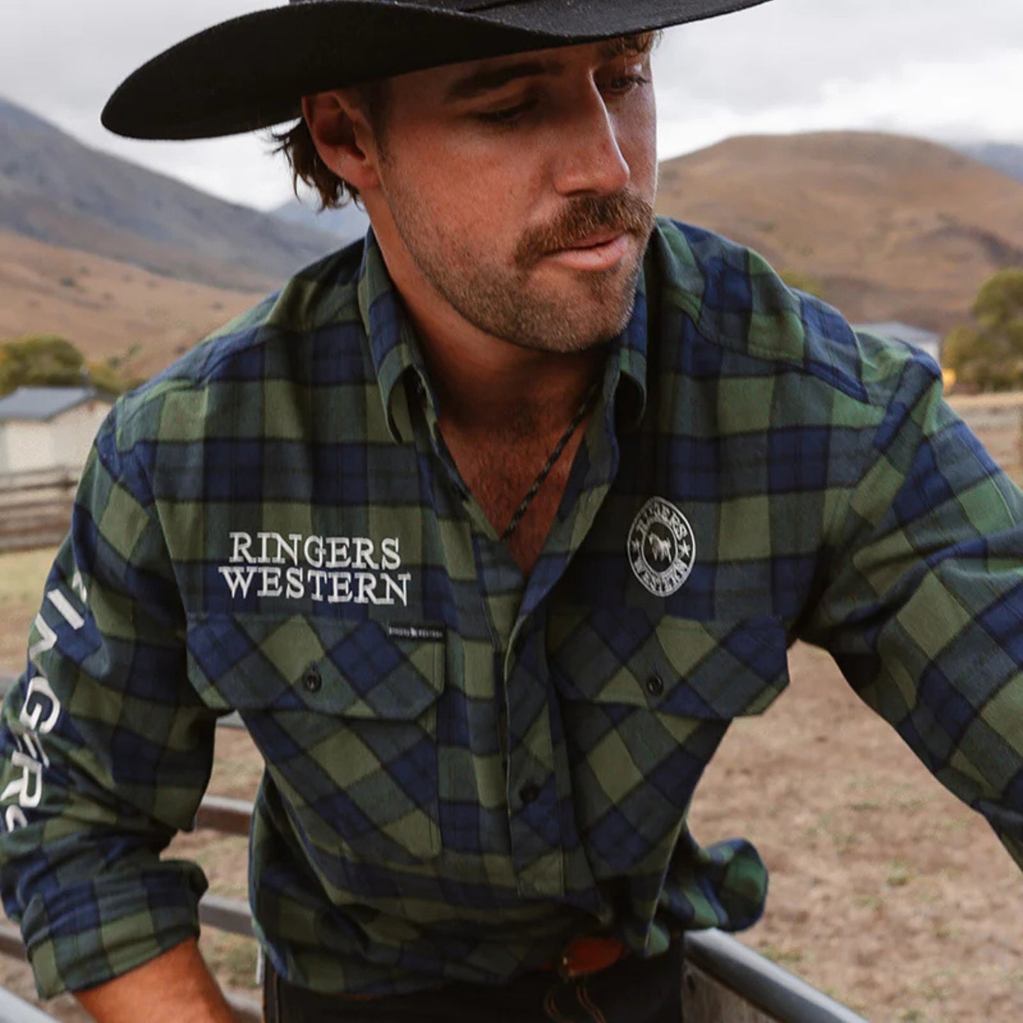 Ringers Western Mens Kingswood Half Button Flannel Shirt - EQ Saddlery