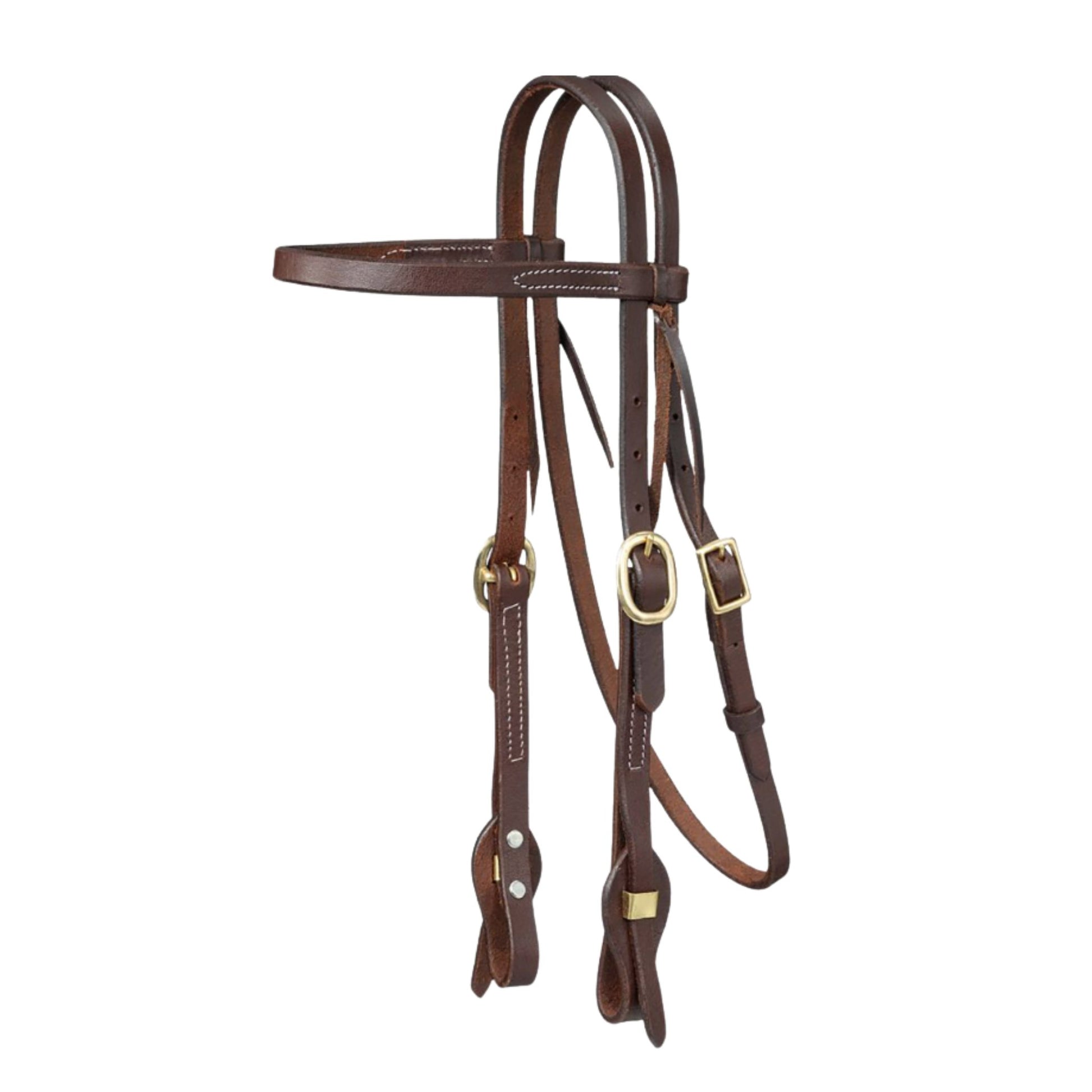 Royal King Harness Leather Browband Headstall w Quick Change Ends - EQ Saddlery